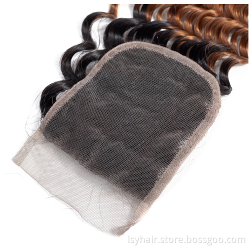 T1B/30  Italian Water Wave Curly Human Hair Sew In Extensions With Closure, Brazilian Hair Piece Product In China For Sale